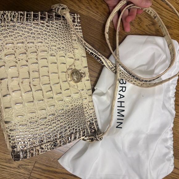 Brahmin Tan Crocodile Embossed Crossbody Bag - Picture 1 of 6